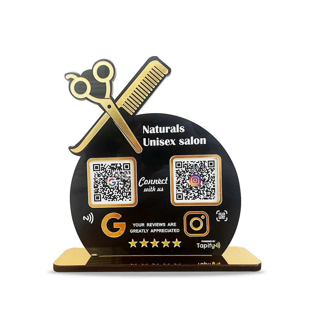 Smart NFC 2-in-1 Tabletop Standee For Salons & Beauty Parlours