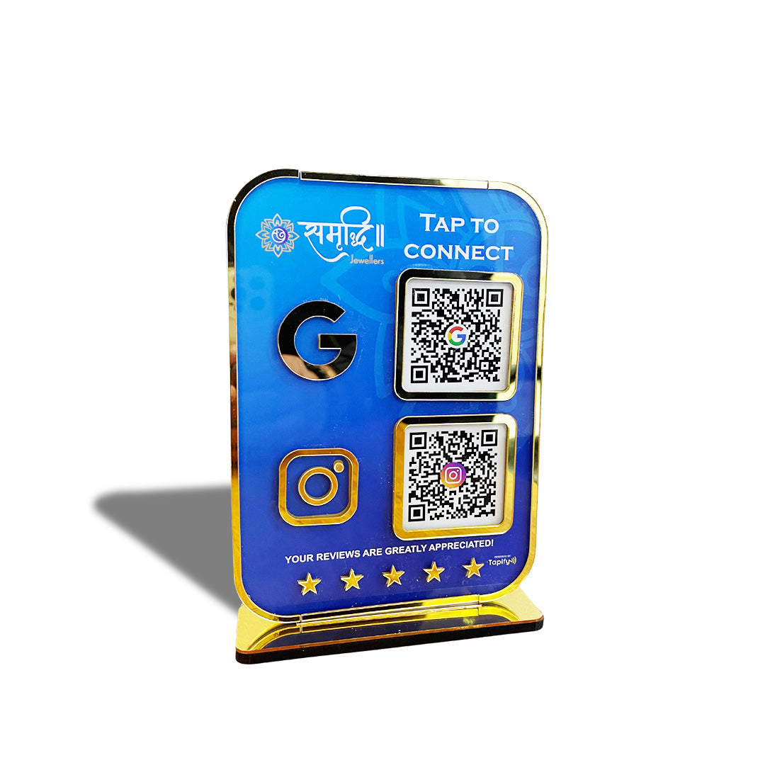 Premium Smart NFC 2-in-1 Table Top Standee | Portrait Style | Gradient Colour