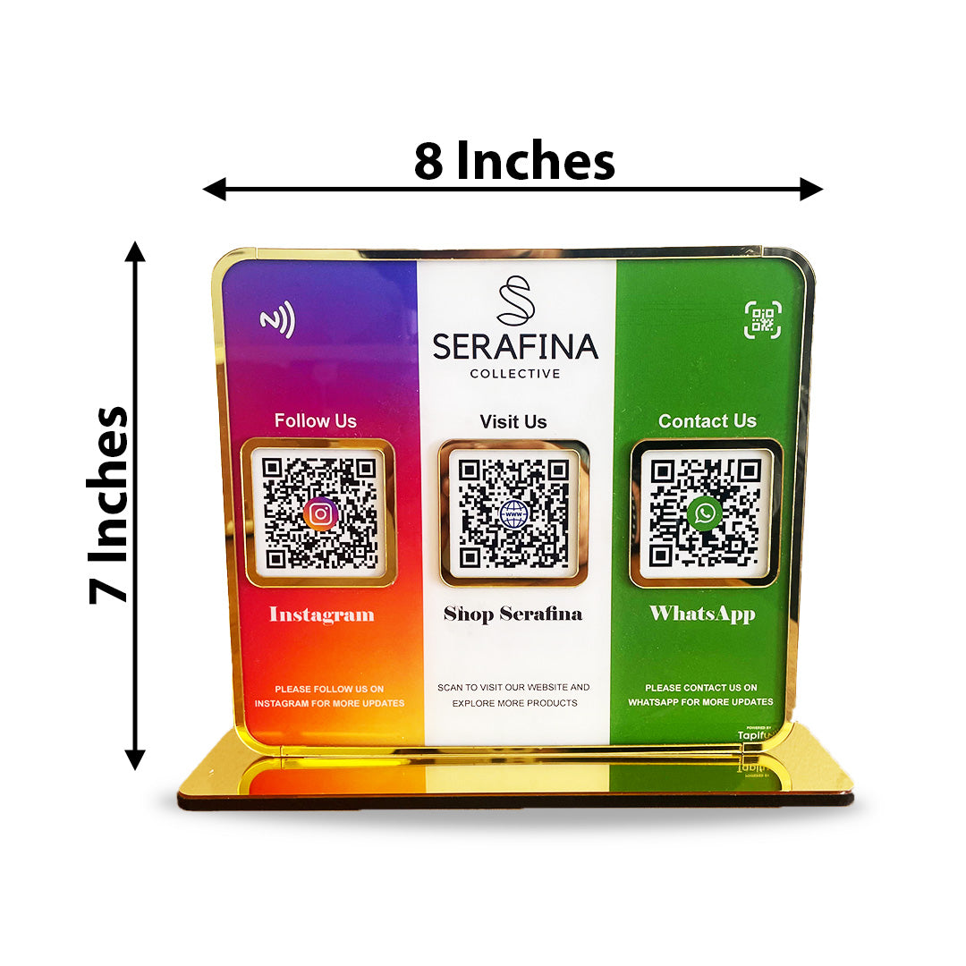 Premium Smart NFC 3-in-1 Table Top Standee -Theme Edition - Instagram,Website,Whatsapp