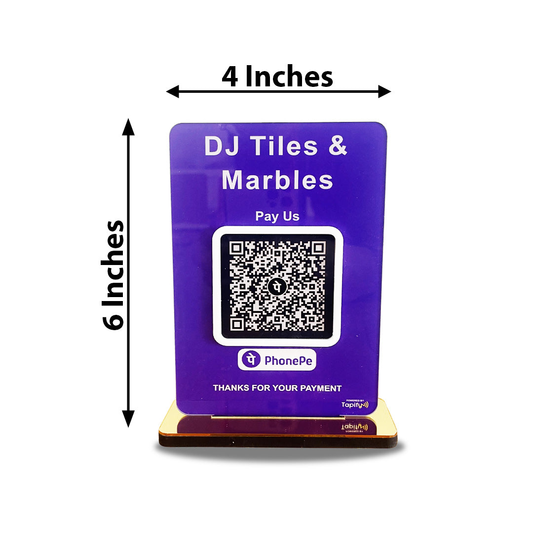 Smart 1 QR Table Top Standee – PhonePe Theme (Without NFC)