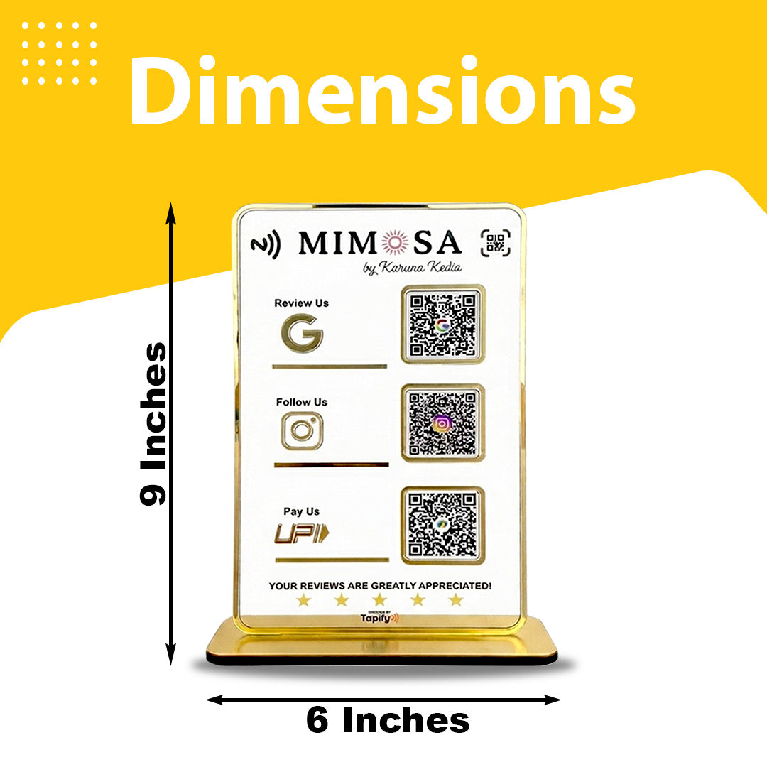 Premium Smart NFC 3-in-1 Table Top Standee | Transparent Edition | Portrait Style