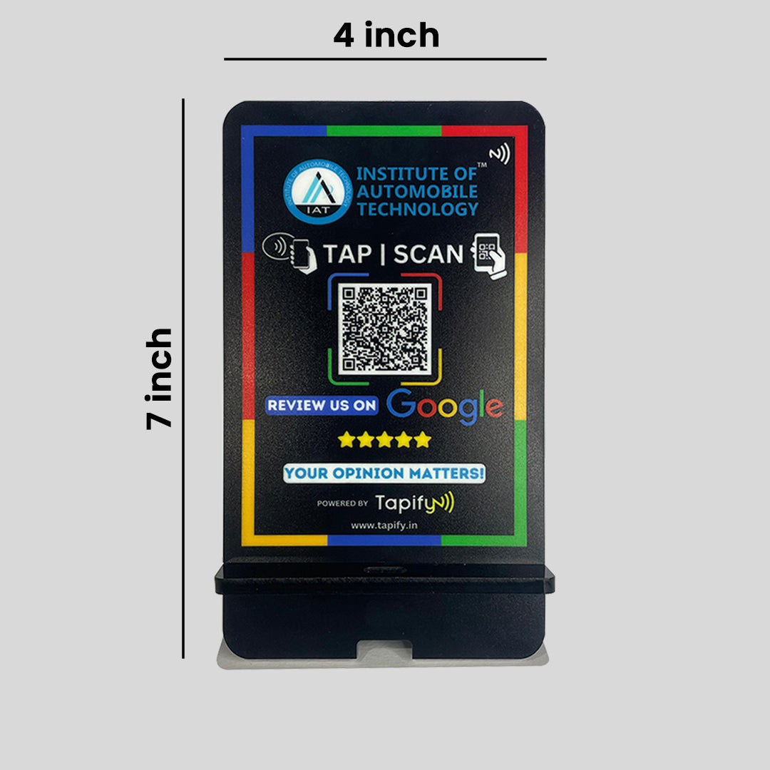 Custom NFC Google Review Standee Black