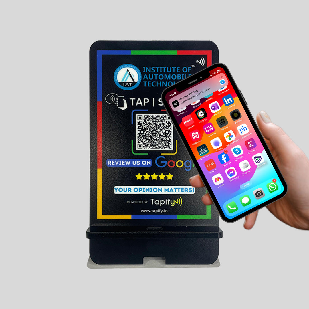 Custom NFC Google Review Standee Black