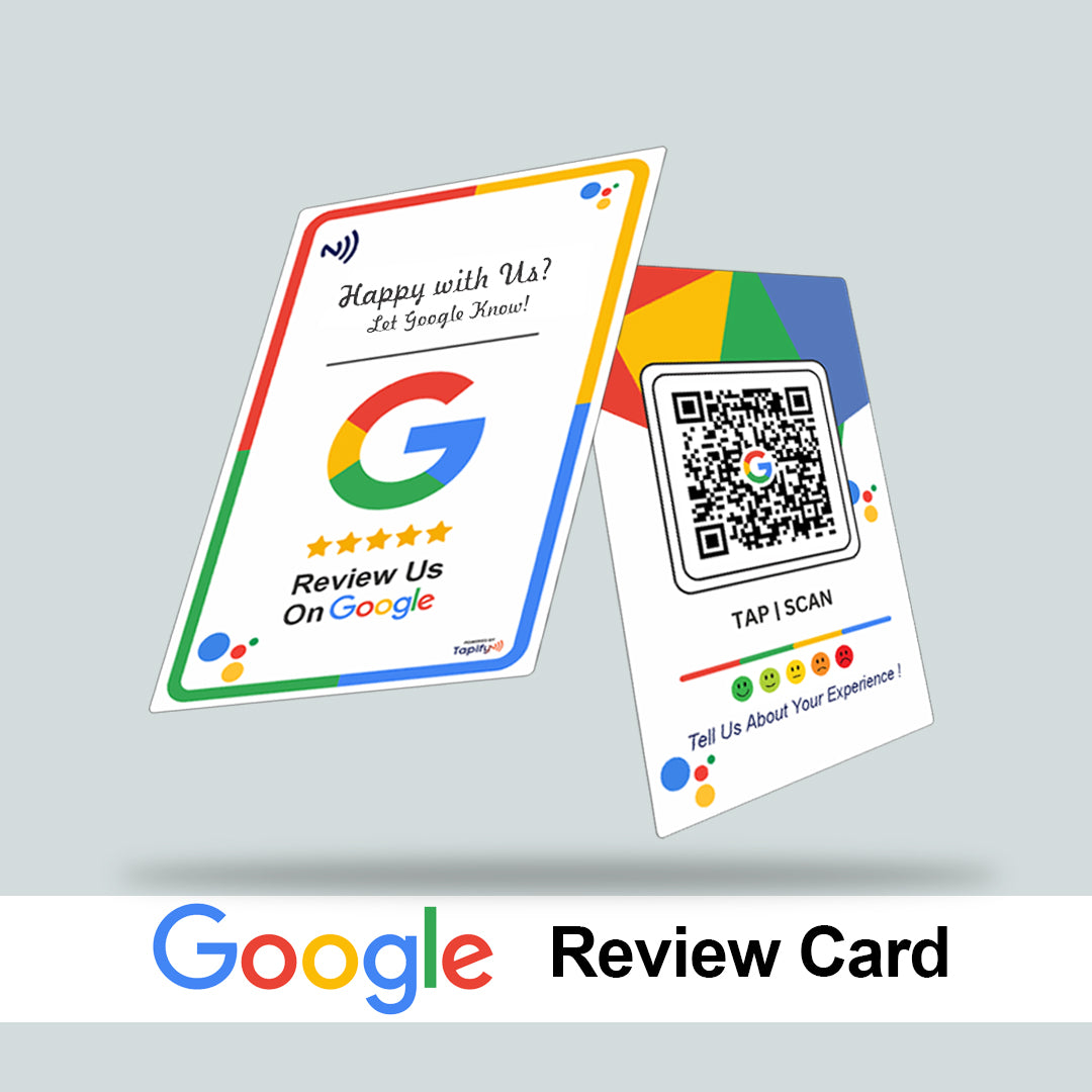 Custom NFC Google Review Card – (Fixed Design, Without Logo, Your Link Added) - Bundle Only