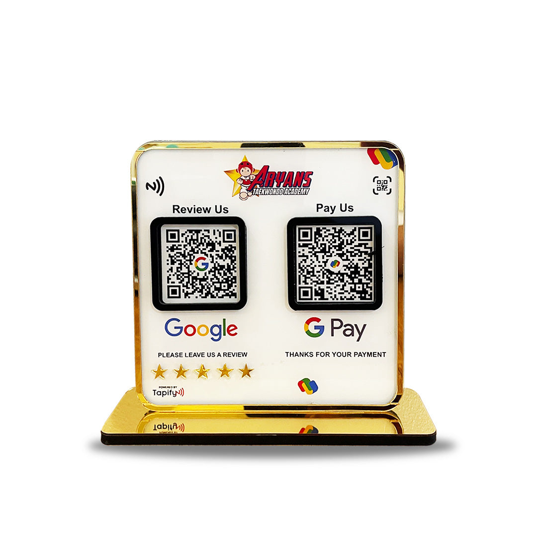 Premium Smart NFC 2-in-1 Table Top Standee - Google, GPay
