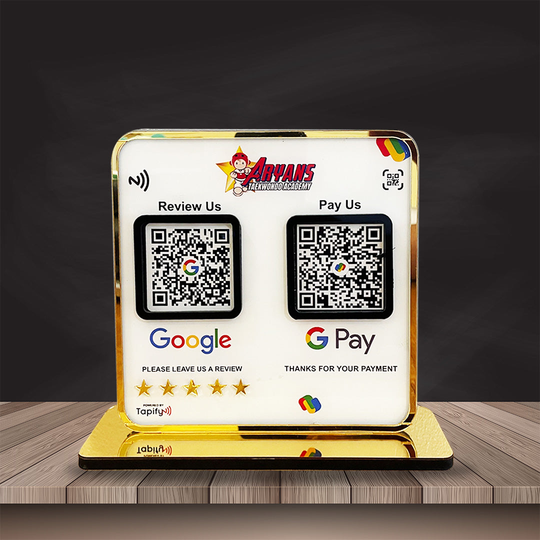 Premium Smart NFC 2-in-1 Table Top Standee - Google, GPay