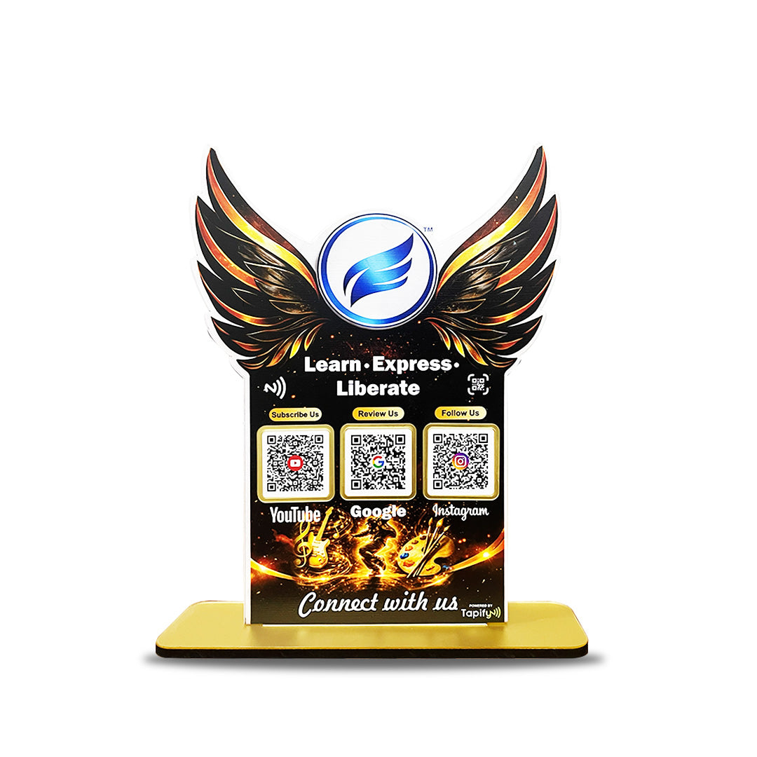 Wings Shaped - Smart NFC 3-in-1-Tabletop Standee | For - Dance Studio