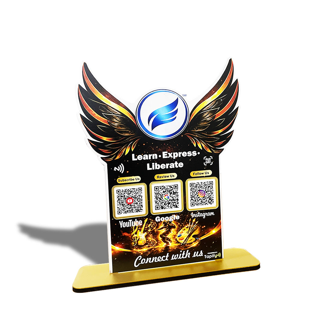 Wings Shaped - Smart NFC 3-in-1-Tabletop Standee | For - Dance Studio