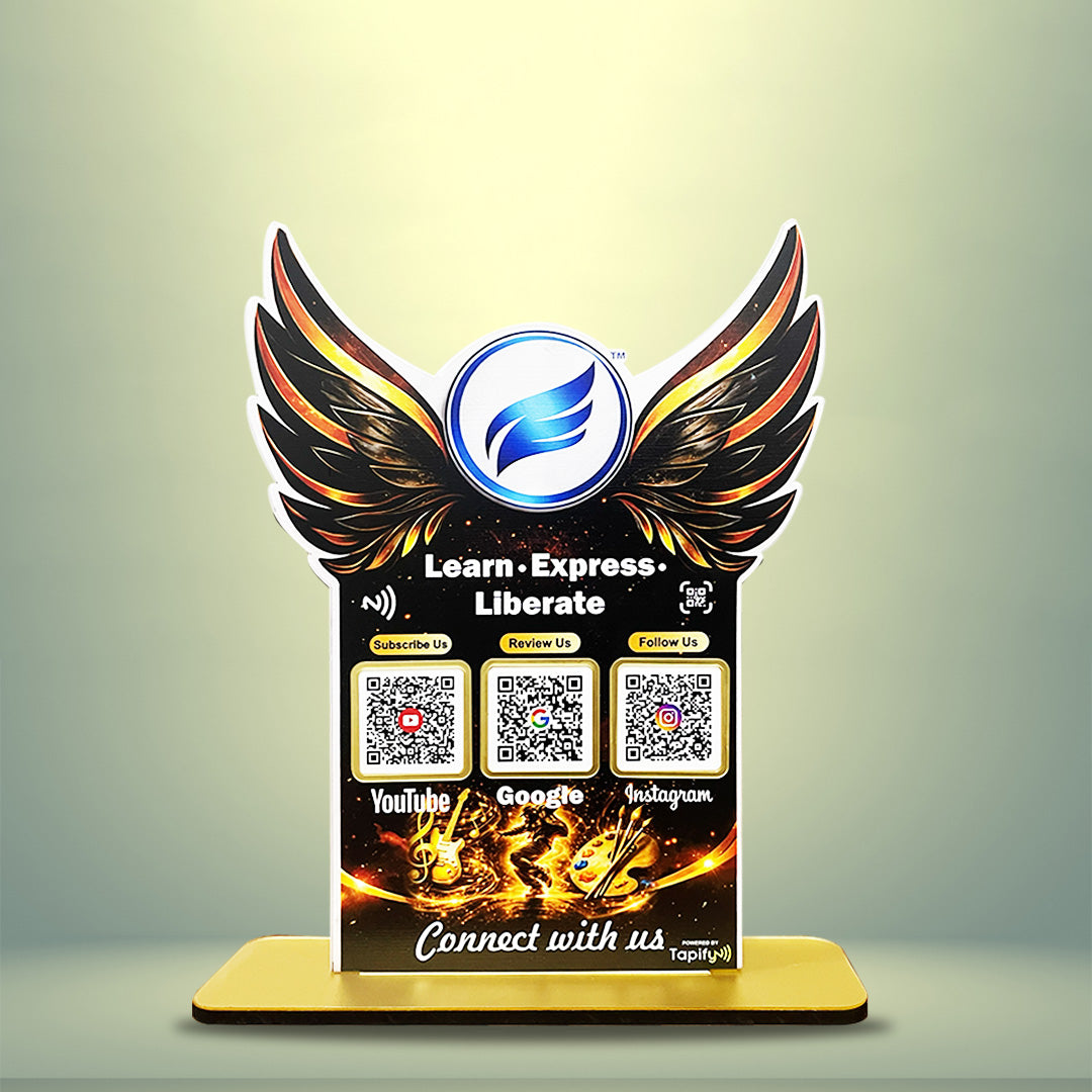 Wings Shaped - Smart NFC 3-in-1-Tabletop Standee | For - Dance Studio
