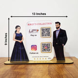 Girl & Man Cutout Smart NFC 2 in 1 Standee - For Garment Shop