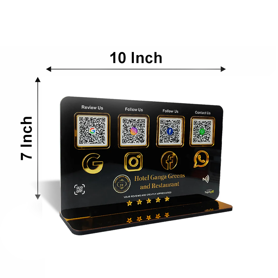 Smart NFC 4-in-1 Table Top Standee - Landscape Edition | Black Colour