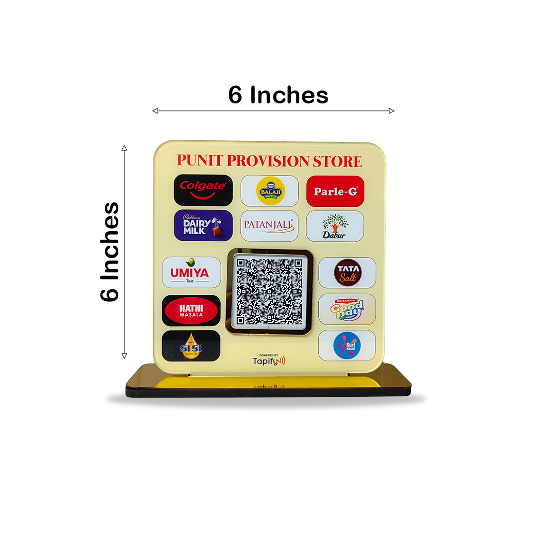 Brand logo Display - UPI Payment- 1 QR Table Top Standee - without NFC