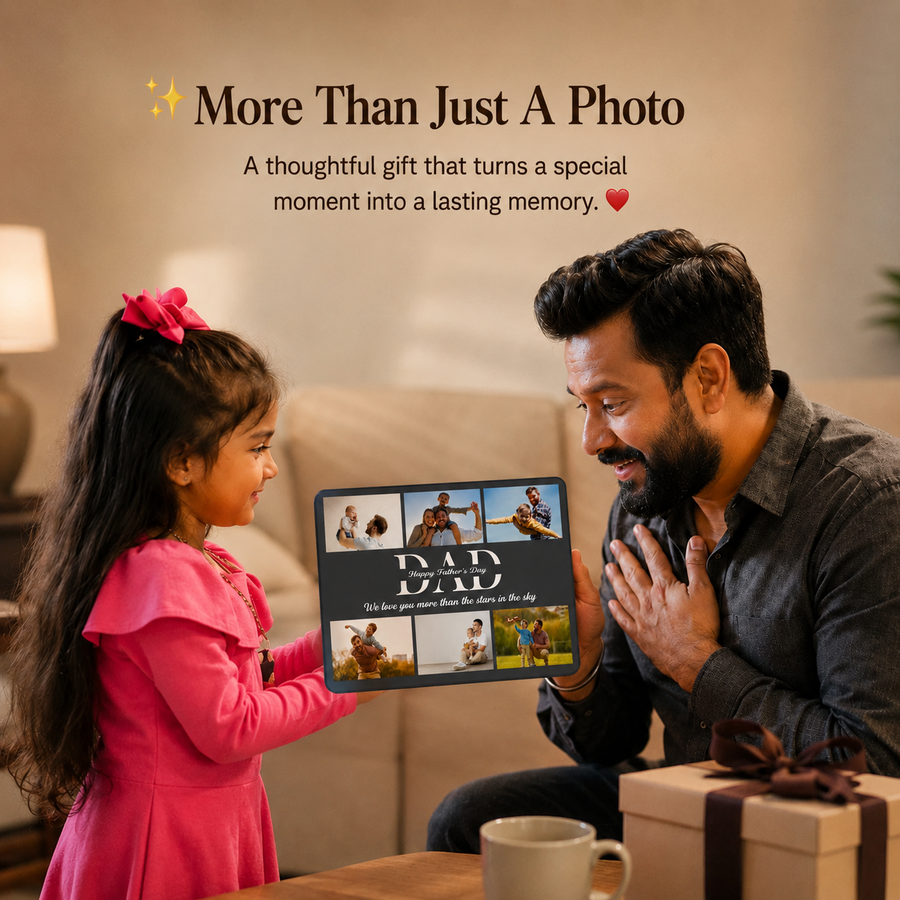 Custom Dad Photo Frame with 6 Pictures – Father's Day Gift from Kids card 3