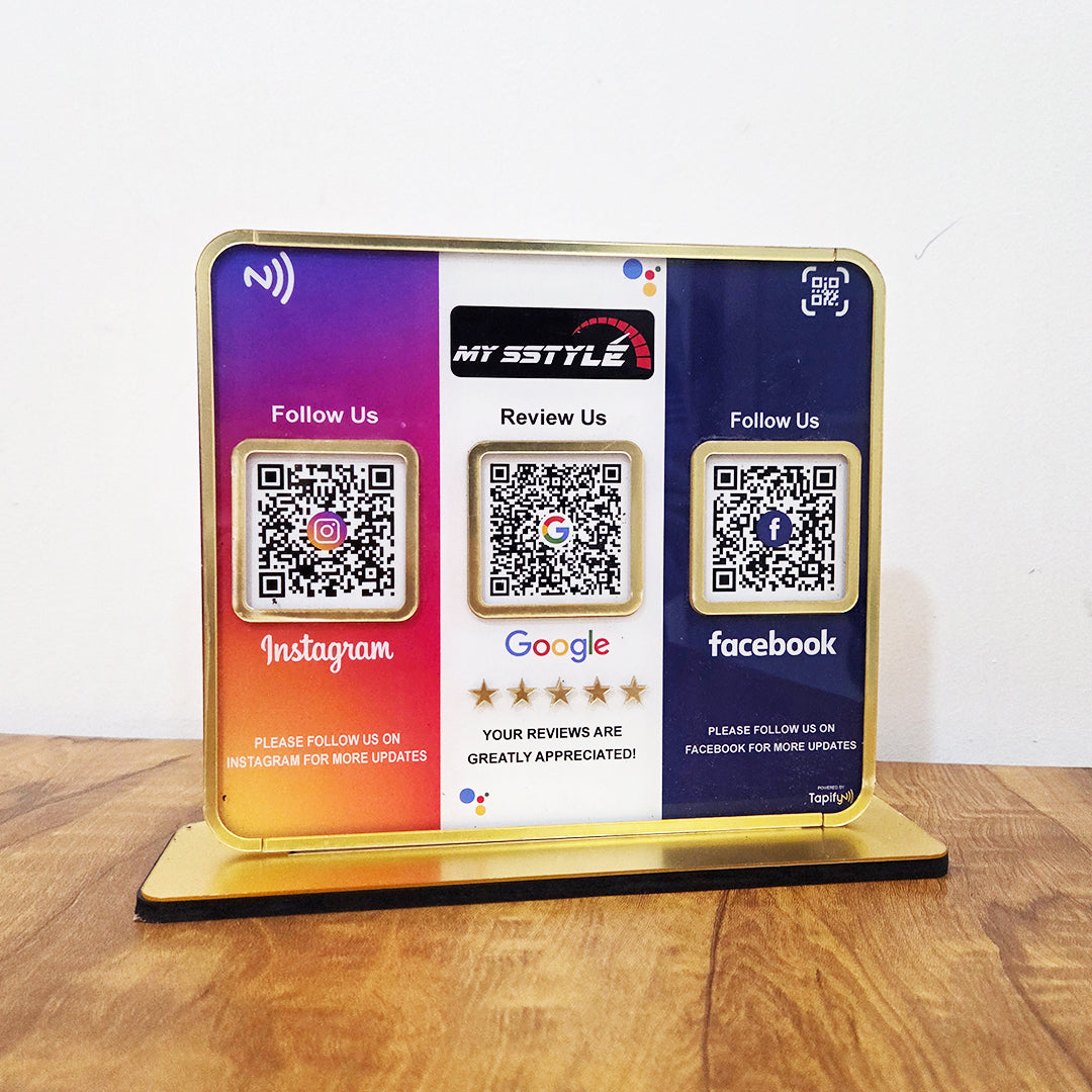 Tapify -Premium Smart NFC 3-in-1 Table Top Standee - Insta , Google ...