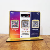 Premium Smart NFC 3-in-1 Table Top Standee - Insta , Google , FB - Theme