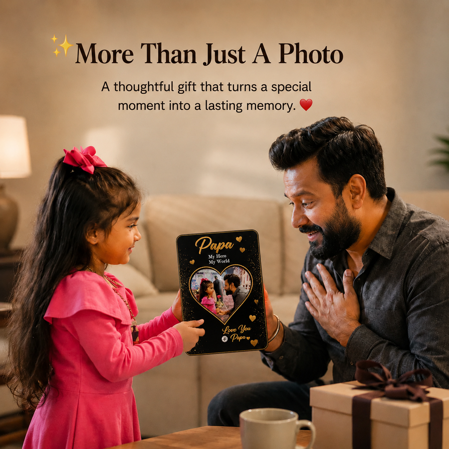 Personalized Dad Photo Frame – Custom Acrylic Gift for Father & Son/Daughter card 3