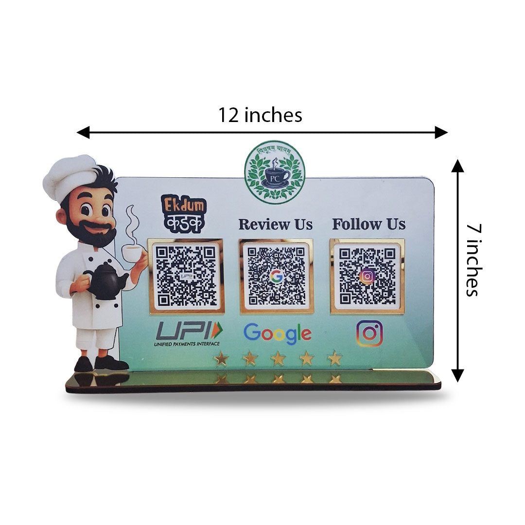Tea Maker Cutout - Smart NFC 3-in-1 Table Top Standee