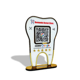 Premium - Dental Tooth Shaped NFC Single QR Standee - Google Review | Instagram | UPI