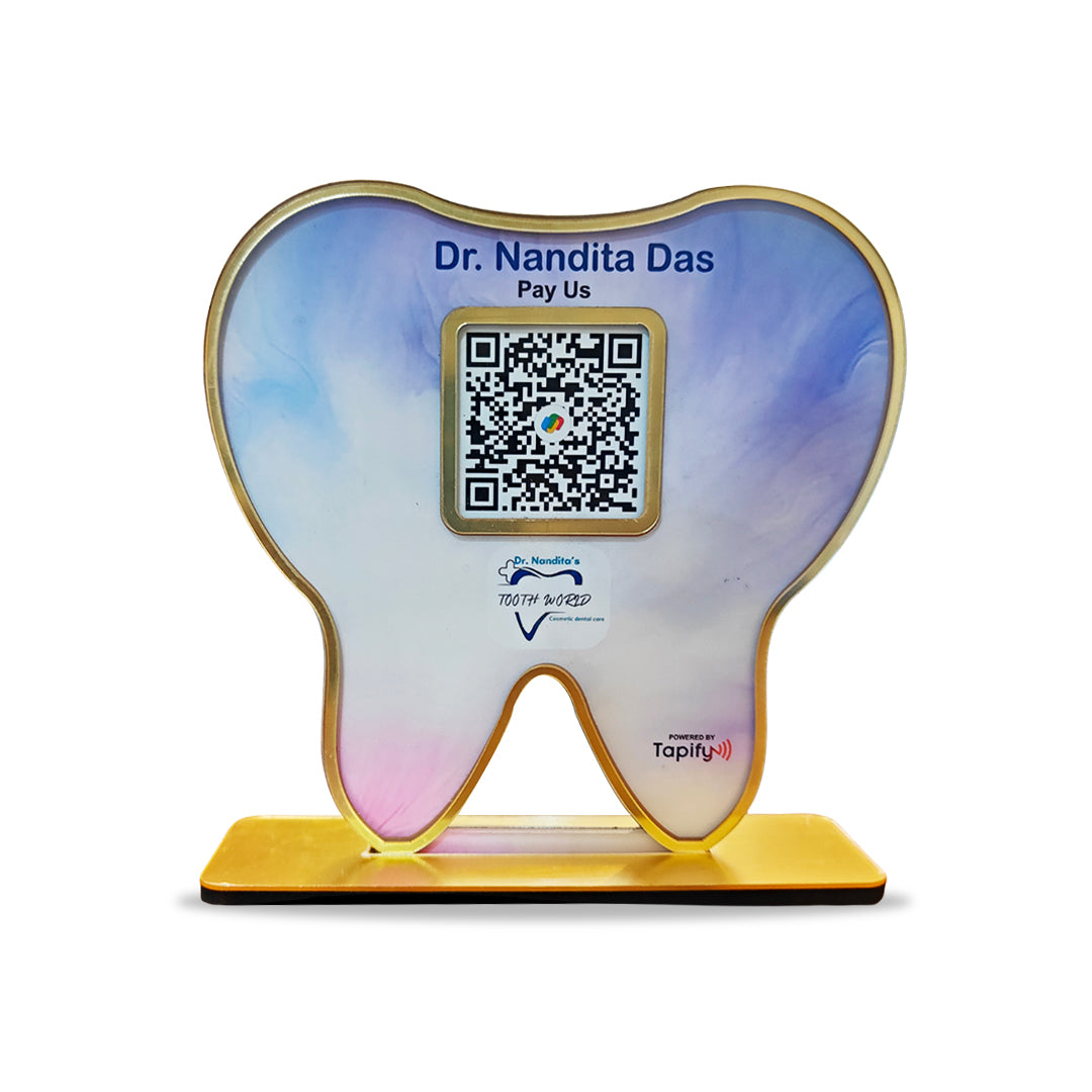 Premium - Dental Tooth Shaped NFC Single QR Standee - XL