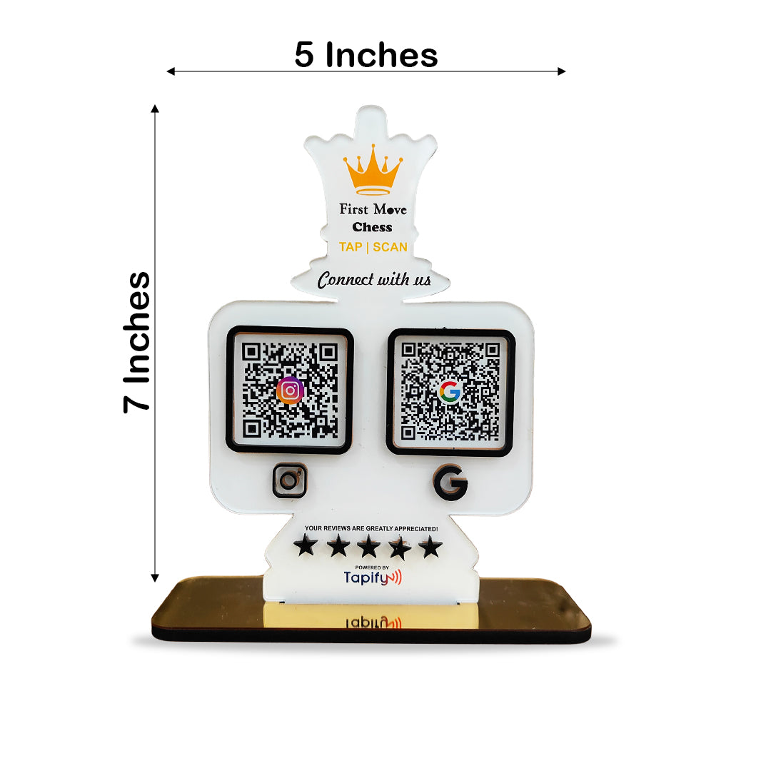Chess Shaped - Smart NFC 2-in-1 Standee - White