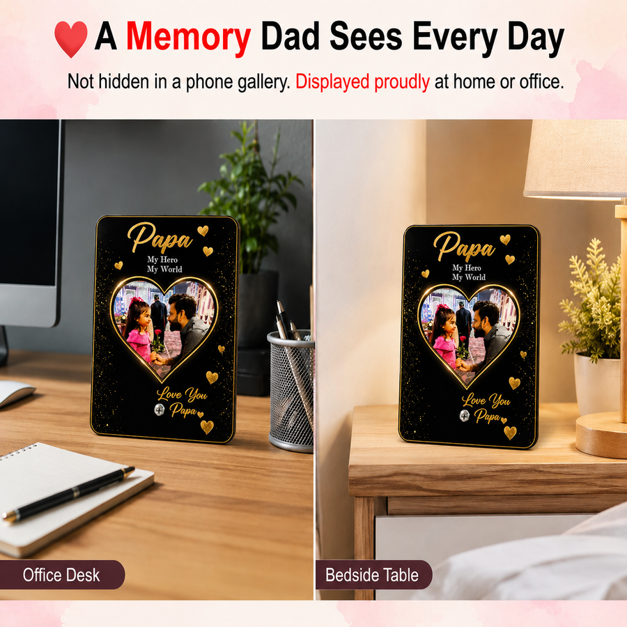 Personalized Dad Photo Frame – Custom Acrylic Gift for Father & Son/Daughter card 4