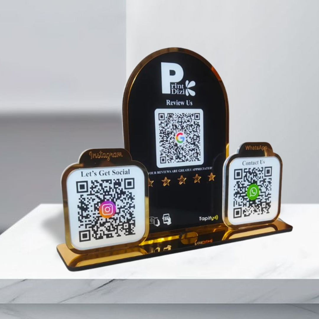 Tapify - Premium Arch Shaped Smart NFC 3-in-1 Table Top Standee