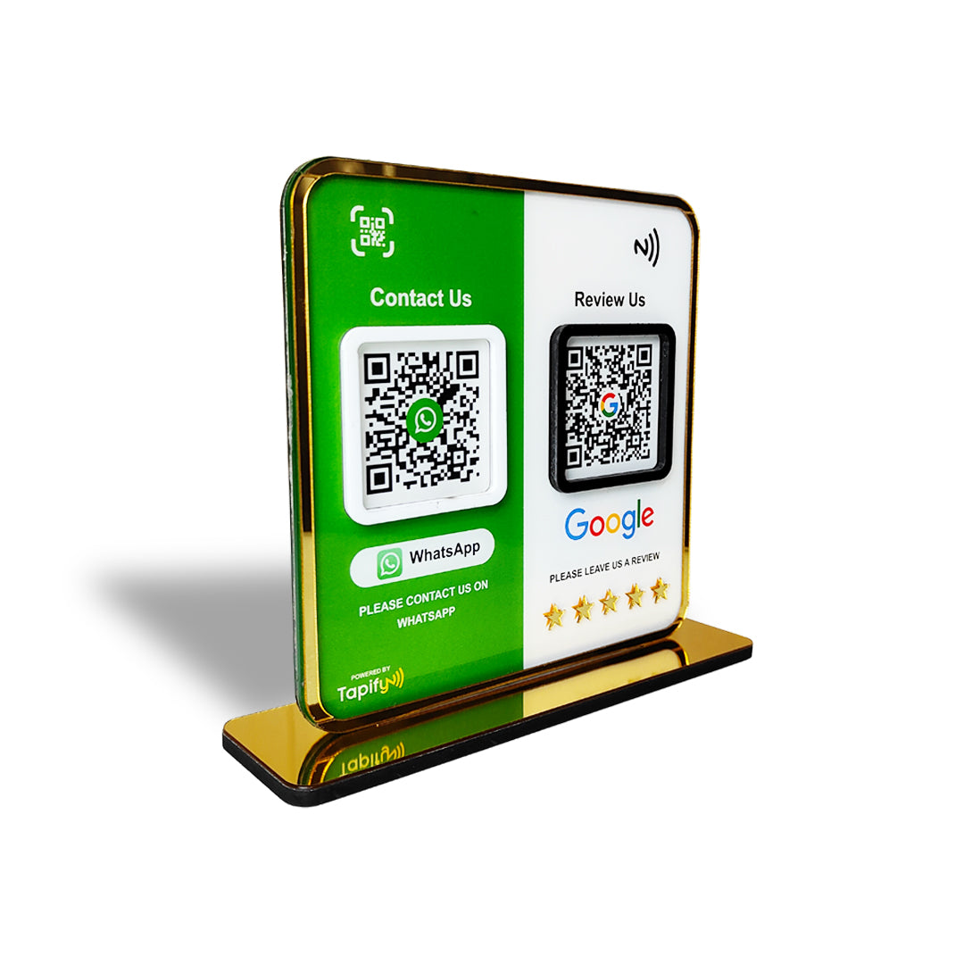 Smart NFC 2-in-1 Premium Standee – Google and WhatsApp