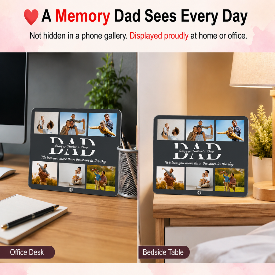 Custom Dad Photo Frame with 6 Pictures – Father's Day Gift from Kids card 2