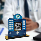 Hospital Shape Single QR Tabletop Standee