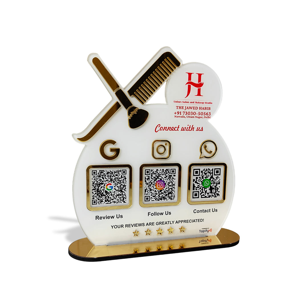 Tapify - Smart NFC 3-in-1 Tabletop Standee For Salons & Beauty Parlours ...