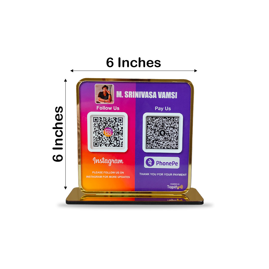 Smart NFC 2-in-1 Premium Standee – PhonePe & Instagram Theme