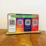 Premium Smart NFC 4QR Table Top Standee | Social Media Theme Edition | Google, Insta , FB ,YT( Big Size )