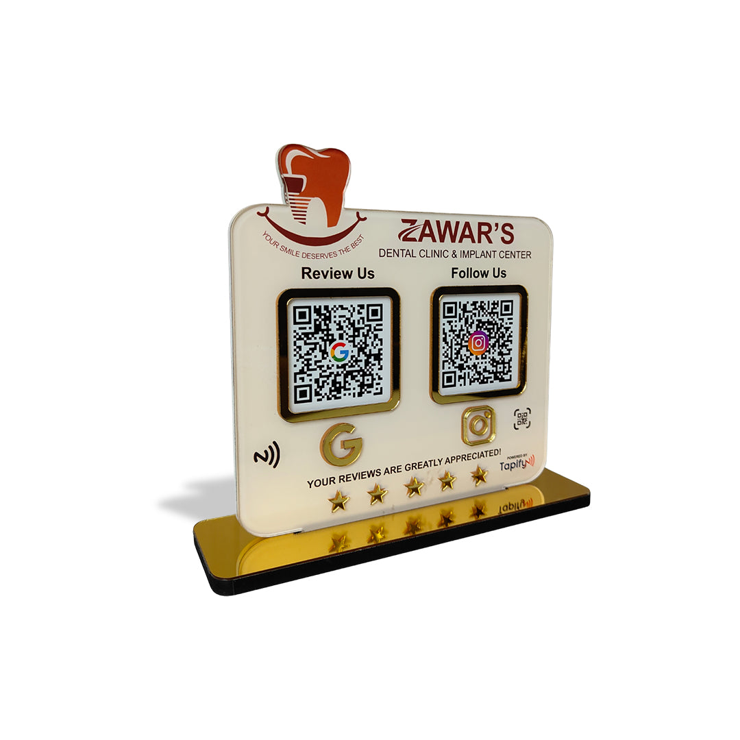 Teeth Cutout in Print - Smart NFC 2-in-1 Standee | For Dentists