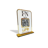 Premium Big Size - 1 QR Table Top Standee | White Colour - Without NFC