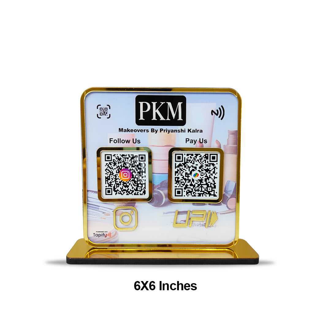 Premium Smart NFC 2-in-1 Table Top Standee - Cosmetic Background edition