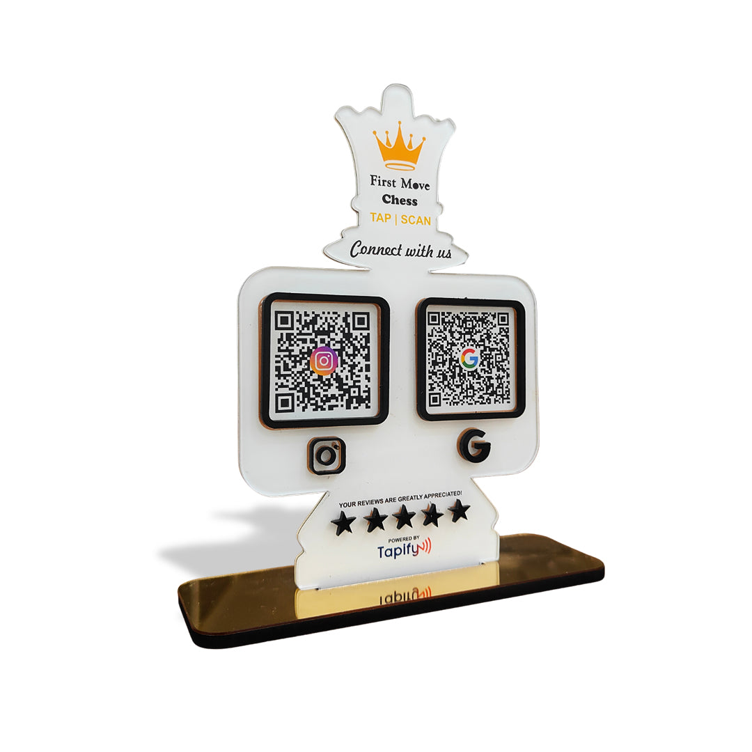 Chess Shaped - Smart NFC 2-in-1 Standee - White