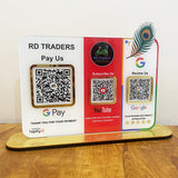 Mor Pankh Cutout Premium Smart NFC 3QR Table Top Standee | UPI , YT , Google