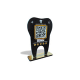 Tooth Shaped  Smart NFC 1 QR Standee - Black colour