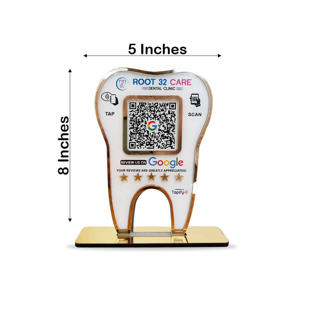 Tapify - Premium - Dental Tooth Shaped NFC Single QR Standee - Google ...