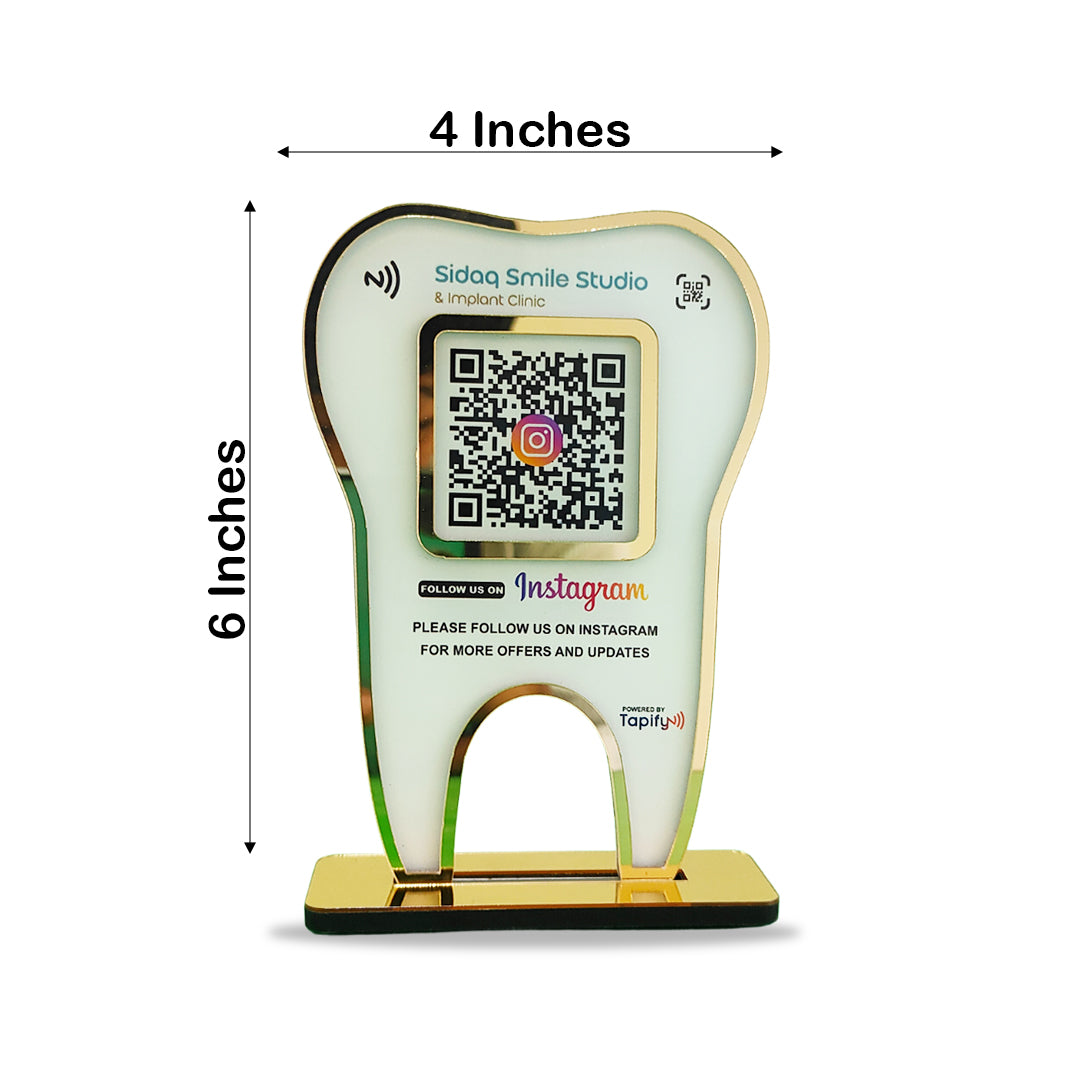 Premium - Tooth Shaped - Smart NFC - Instagram Standee