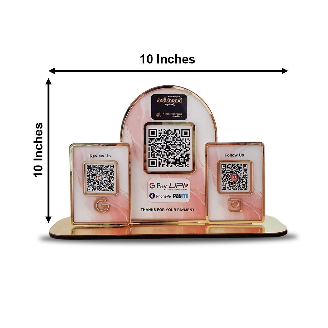 Premium Theme Arch Shaped Smart NFC 3-in-1 Table Top Standee