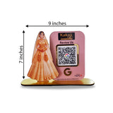 Bridal Cutout Smart NFC 1QR Standee - For Beauty Parlour & Garment Shop ( White Dressup )