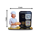 Chef Cutout Smart NFC 2QR Standee - For Pizza Outlet
