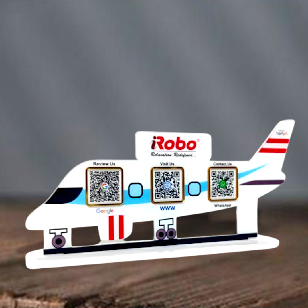 Aeroplane Shaped Smart NFC 3-in-1 Tabletop Standee