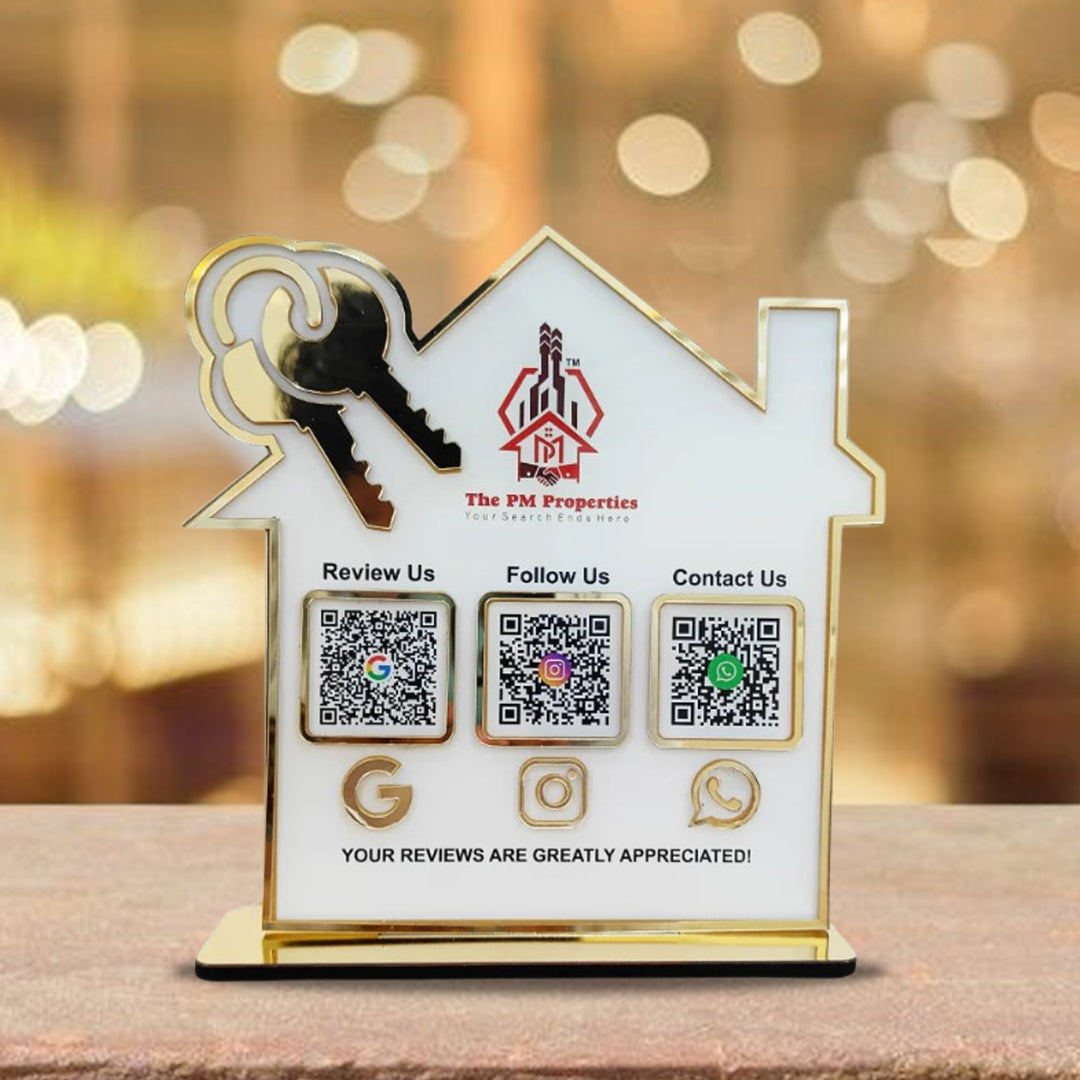 Home and Key Shaped - Premium Smart NFC 3-in-1 Standee - Icon Edition for Real Estate