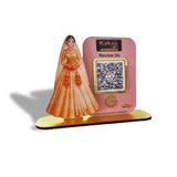 Bridal Cutout Smart NFC 1QR Standee - For Beauty Parlour & Garment Shop ( White Dressup )