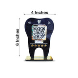 Tooth Shaped  Smart NFC 1 QR Standee - Black colour
