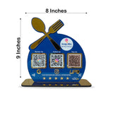 Spoon Cutout Smart NFC 3-in-1 Tabletop Standee For Restaurants - Blue Colour