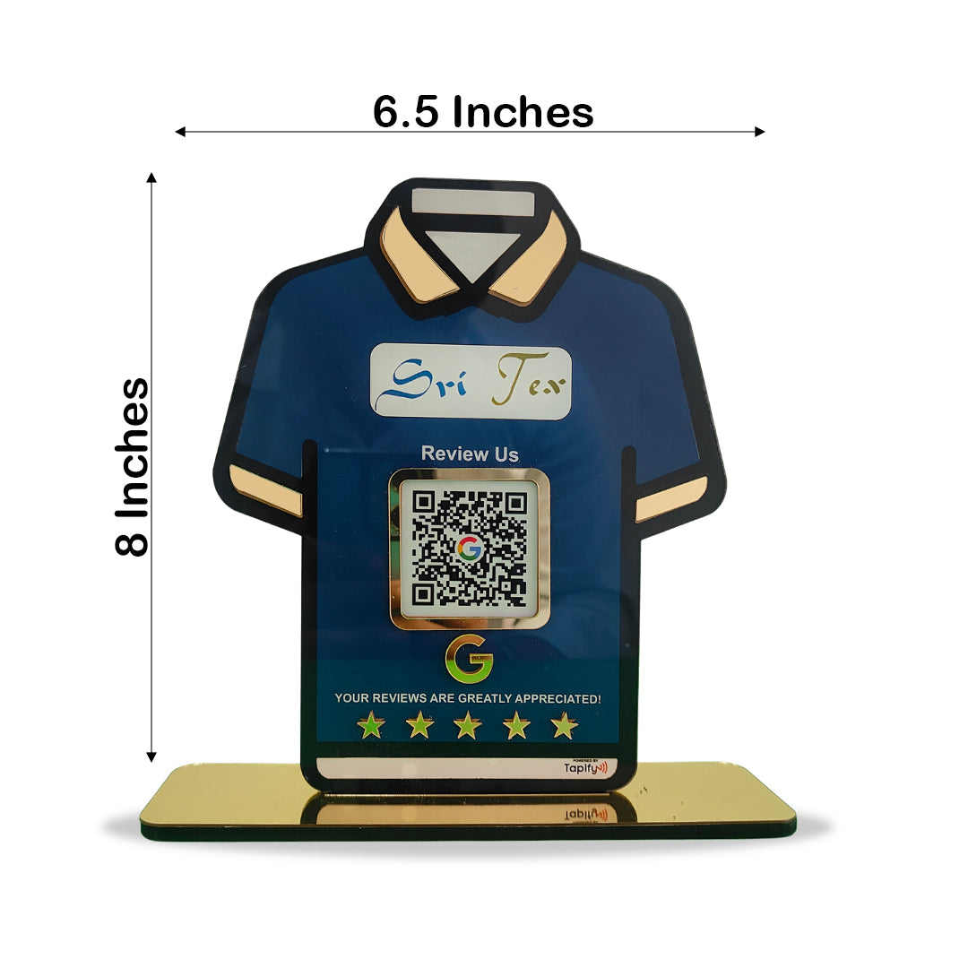 T-Shirt Shaped - Smart NFC 1QR Tabletop Standee