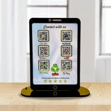 Tablet Shaped - Smart NFC 6-in-1 Table Top Standee | For Mobile & Computer Shops
